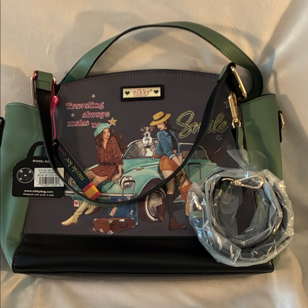 Nikky by NICOLE LEE Green and Black Women's Bag. NWT